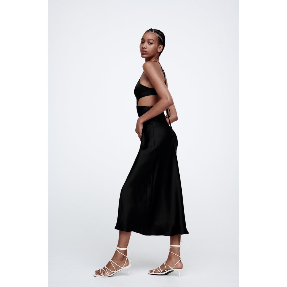 Zara black maxi dress with cut outs - Picture 7 of 15
